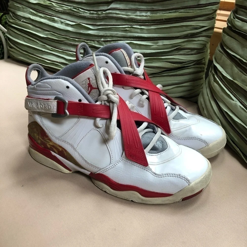 Air Jordan 8.0 White‎ Varsity Red Stealth Size 7 Y